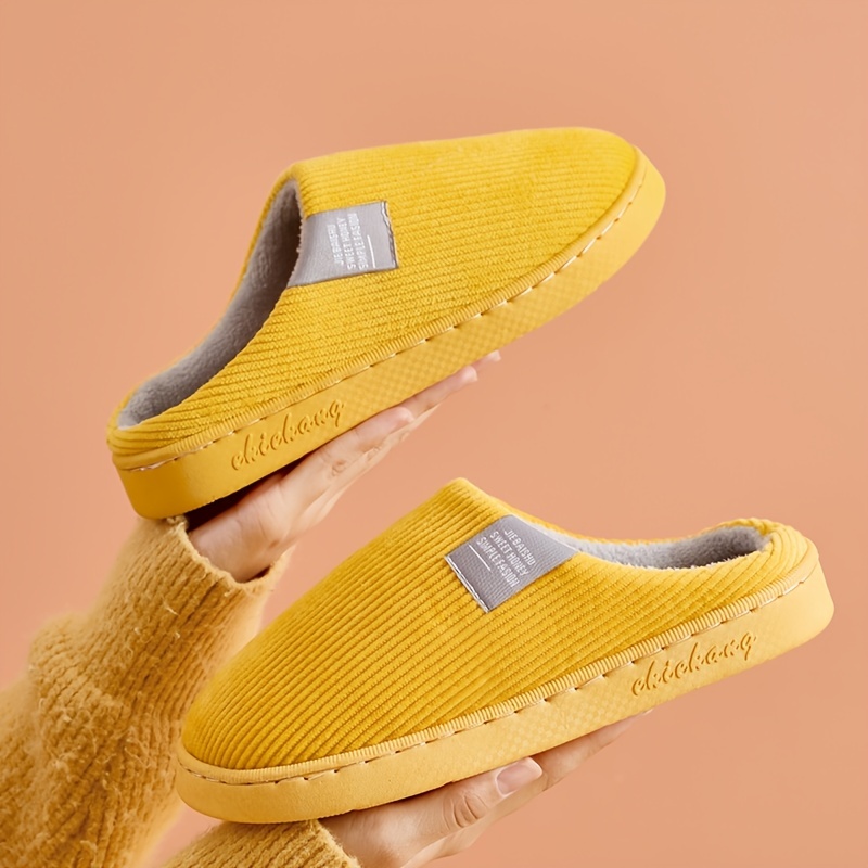 womens thick bottom home slippers household plush slippers anti slip thermal slippers details 5